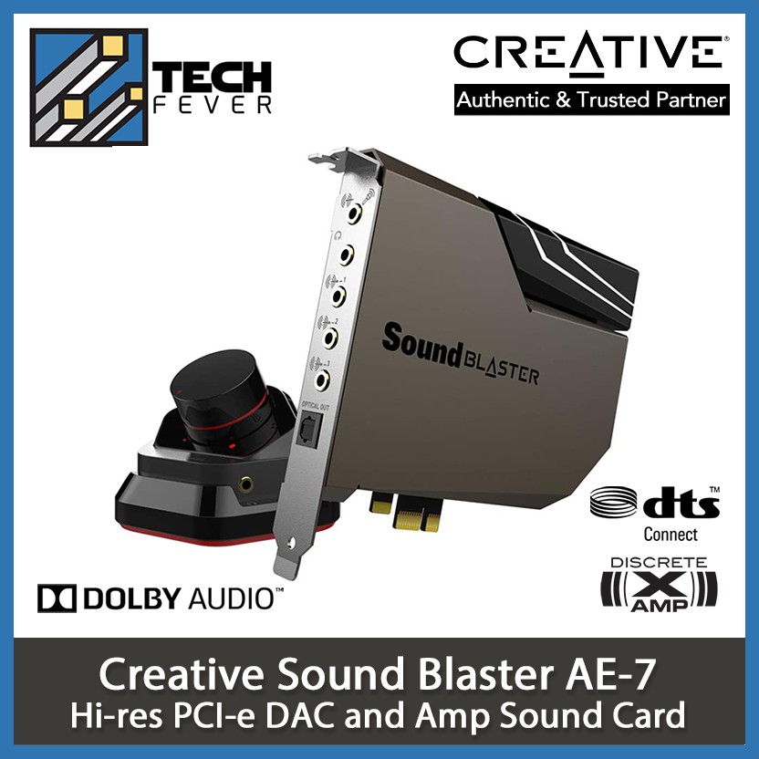 Creative Sound Blaster Ae 7 Hi Res Internal Pcie Sound Card Quad Core Processor 127db Dnr Ess Sabre Class 9018 Dac Xamp Discrete Custom Bi Amp Discrete 5 1 Virtual 7 1 Dolby Dts Encoding Black Shopee Malaysia