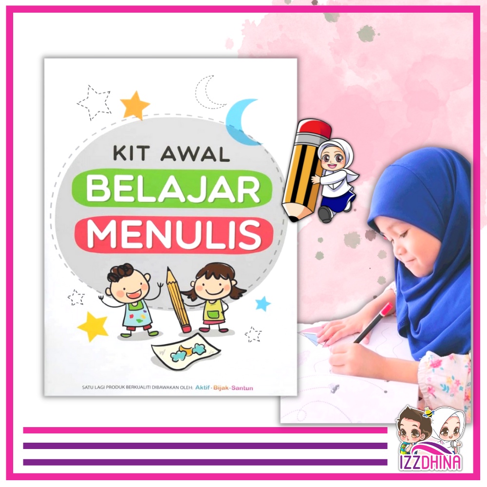 Buku Latihan Menulis Prasekolah | Kit Awal Belajar Menulis | Buku Kanak ...