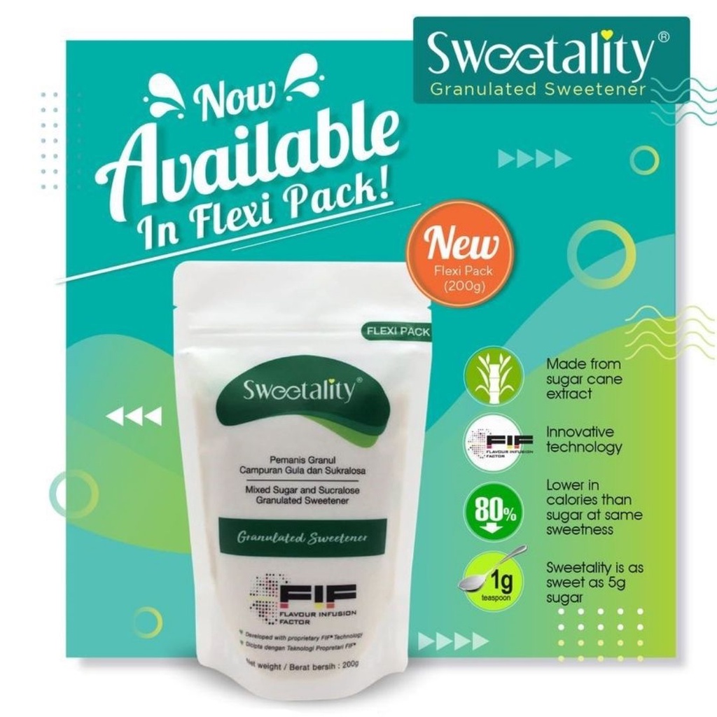 Gula Rendah Kalori Pemanis Sweetality Sweetener Original 200g