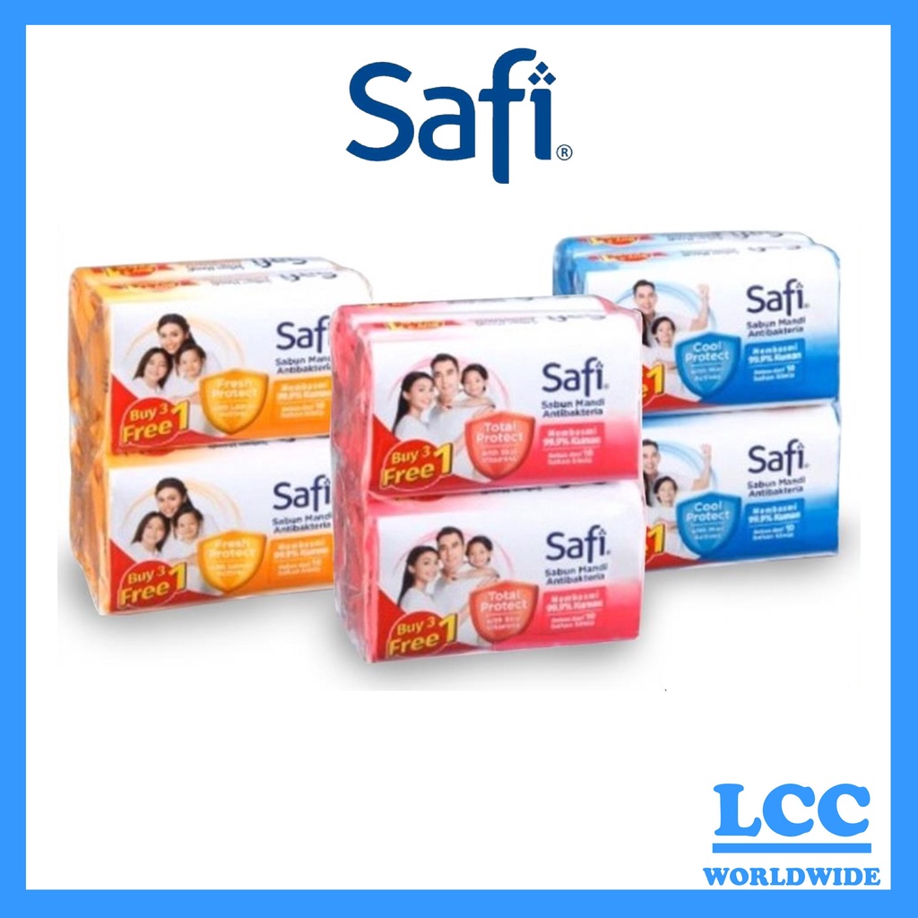 Safi Antibacterial Shower Bar Soap 3+1 (100g X4) | Body Wash | Sabun ...