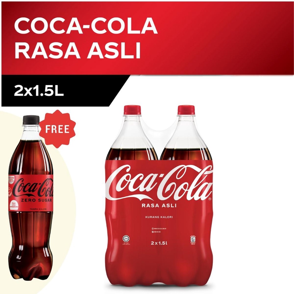 twin pack 1 5l bundle free coca cola zero sugar 1l coca cola zero sugar coca cola rasa asli sprite a w shopee malaysia