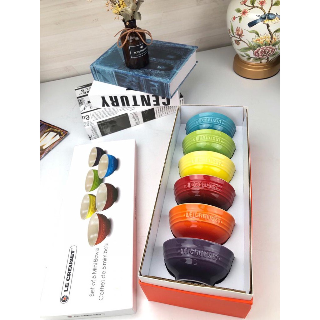 ORIGINAL Le Creuset Mini Bowl Set of 6 Rainbow Series *Pre-Order* | Shopee  Malaysia