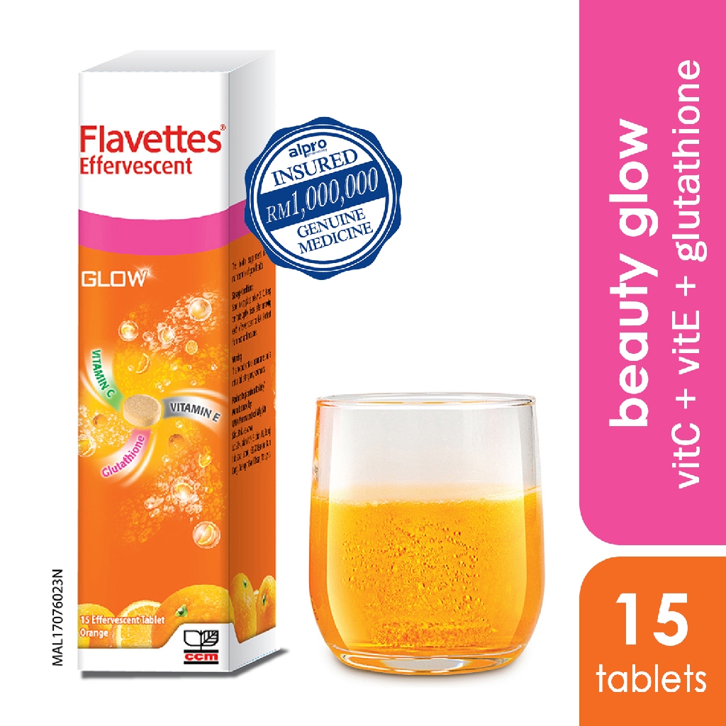 Flavettes Effervescent Glow- Vitamin C 1000mg for Hair and ...