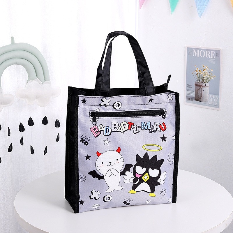 【Z2I】Waterproof Student A4 Size Tote Bag Portable Tutoring Bag Cartoon Book Bag Large Capacity