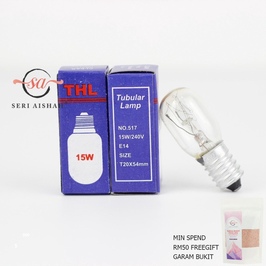 SERI AISHAH 2x Mentol 15w E14 E12 Lampu Garam Bukit Bulb 15 watt