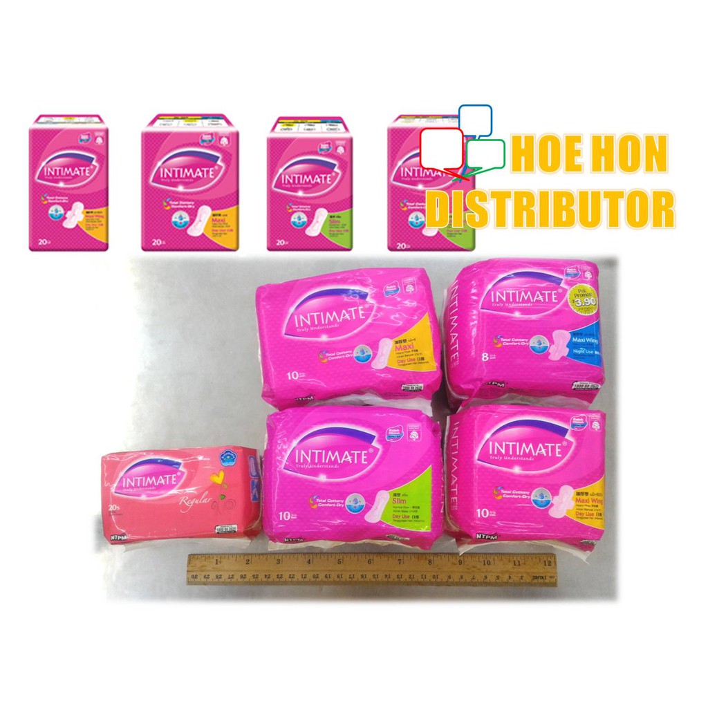 Intimate Sanitary Pad 10s / 20s Maxi Non Wing, Maxi Wing, Slim