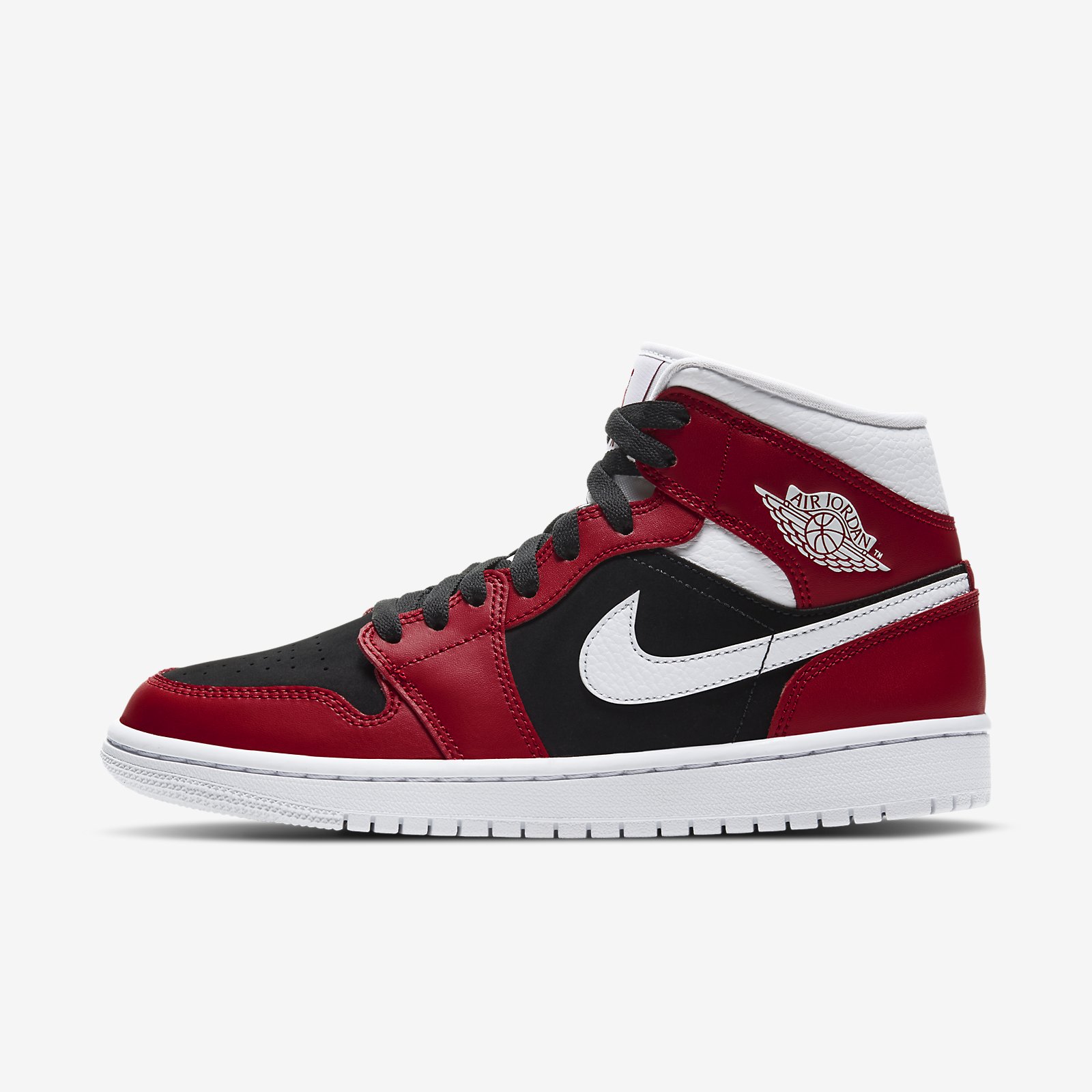 jordan aj 1 mid red black white