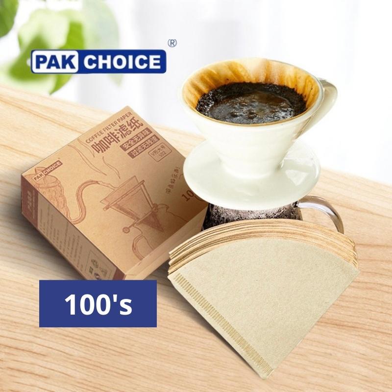 PAK CHOICE Pour Over Drip Coffee Filter Paper for V60 V shape Wave