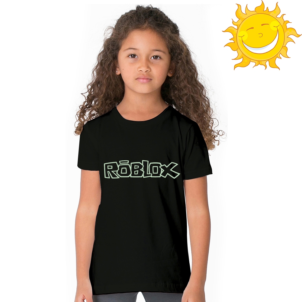 Glow In Dark Green Light Kids T Shirt Roblox Logo Print Children Tshirt Baby Tee Shopee Malaysia - pretty sunflower t shirt roblox