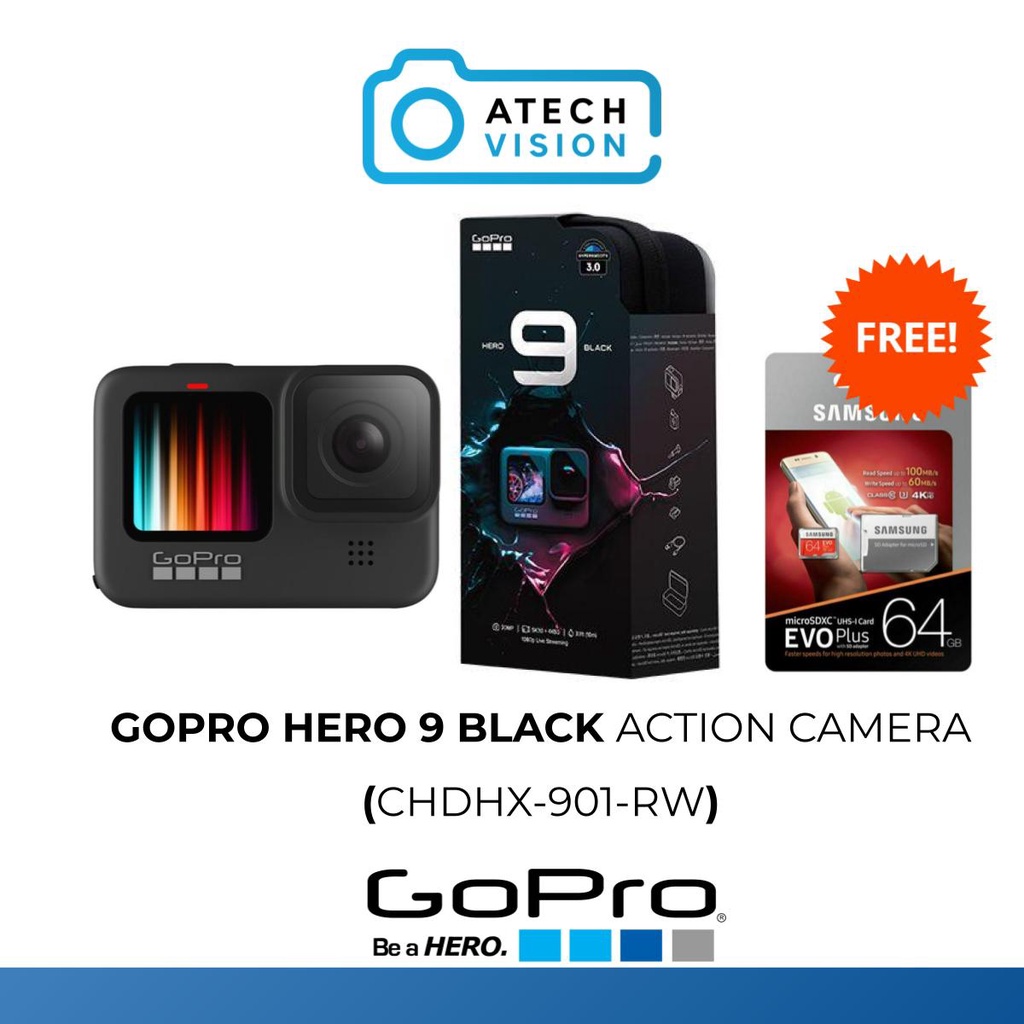 Ready Stock] GOPRO HERO 9 BLACK ACTION CAMERA (CHDHX-901-RW) free