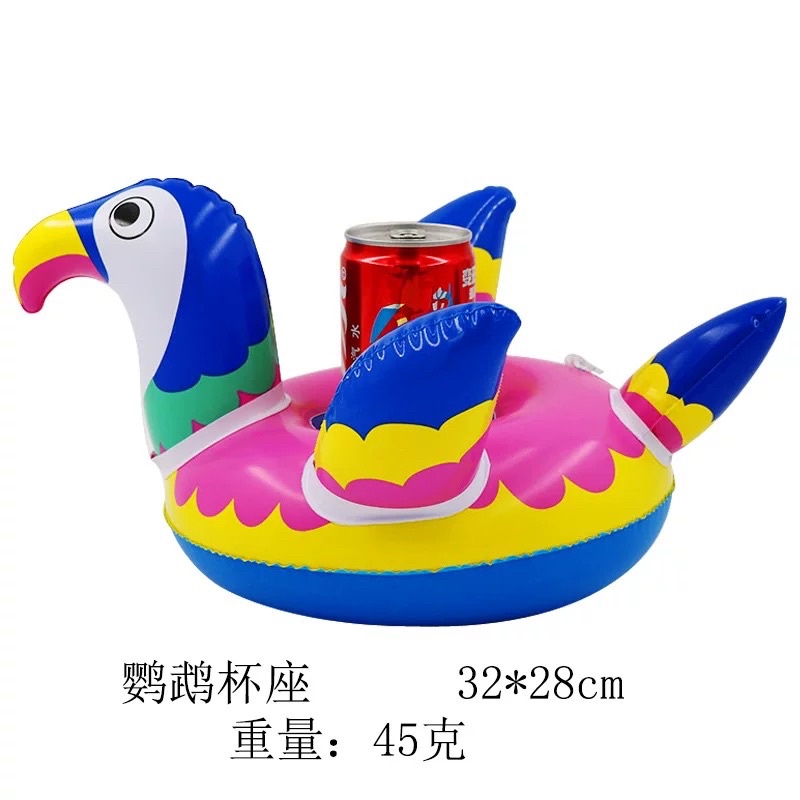 Sylvialuca Double Cherry Shape PVC Inflatable Coaster Water Float Cup Mat Drink Cup Holder Pool Drink Cell Phone Holder Event Decoration 