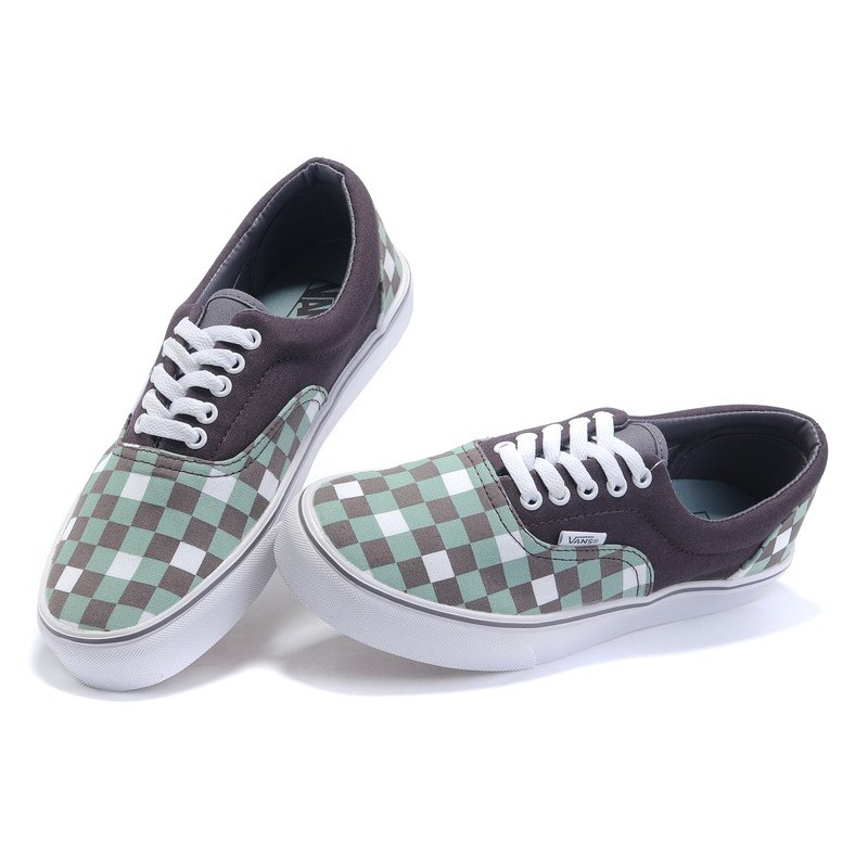 green checkerboard slip on vans