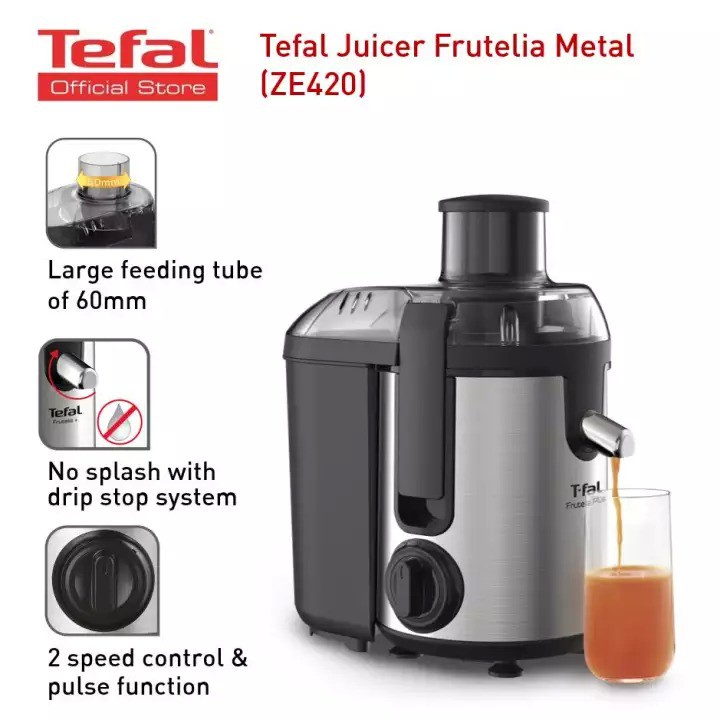 Tefal Juice Extractor Fruitelia Plus Metal ZE420 Shopee Malaysia