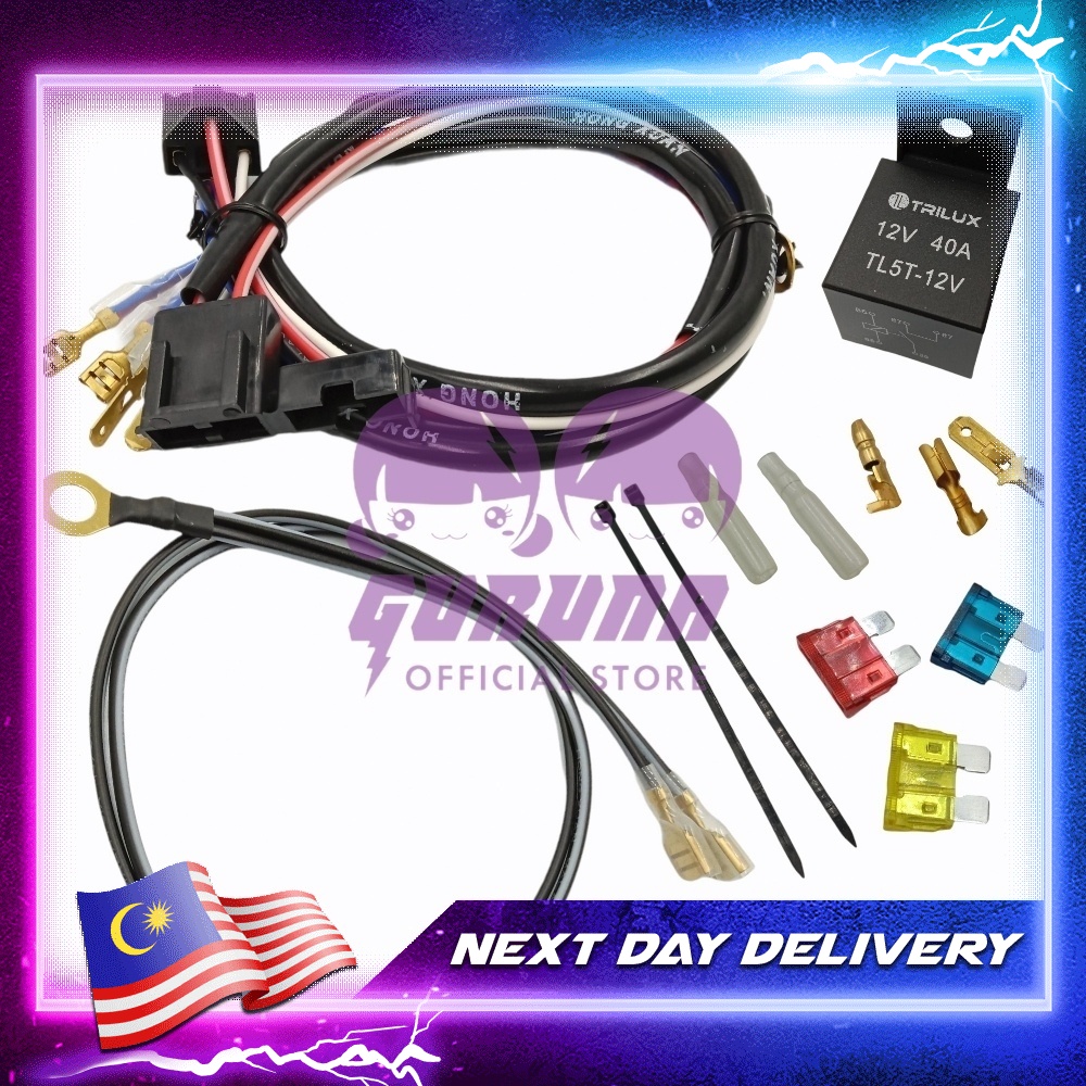 12V Horn Wiring Harness Relay Kit Wire Hon Relay Wayar Aksesori Kereta Wira Kancil Waja Iswara Saga Kelisa