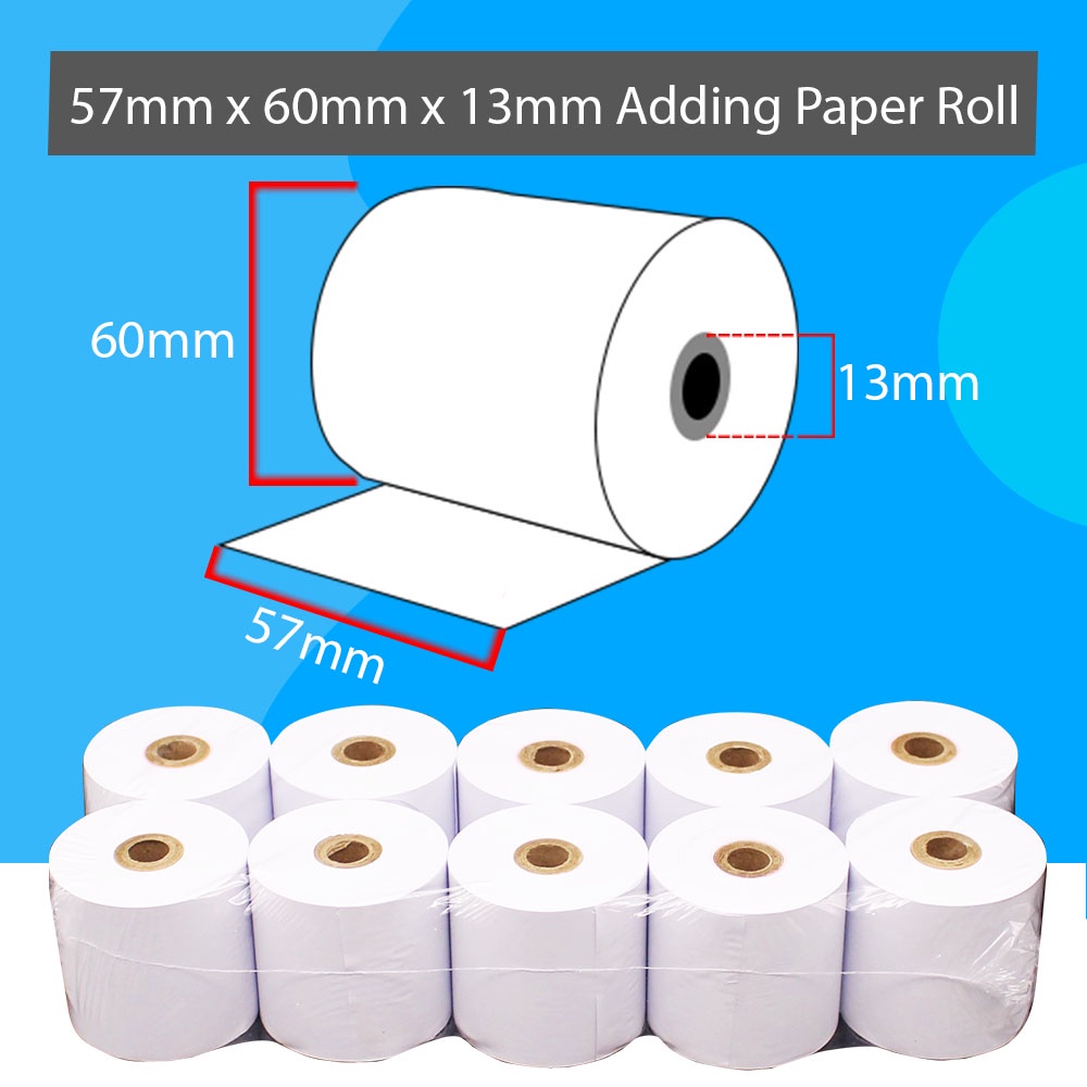 57mm x 60mm x 13mm Adding Paper Roll ( Per Pack 10Pcs) | Shopee Malaysia