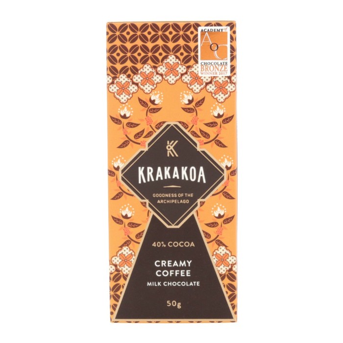 Krakakoa Milk Chocolate Bar - Creamy Coffee 50Gr