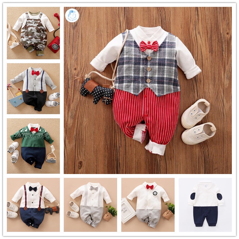 Romper Baby Clothes One Piece Long Sleeve Baju Bayi Infant Gentleman
