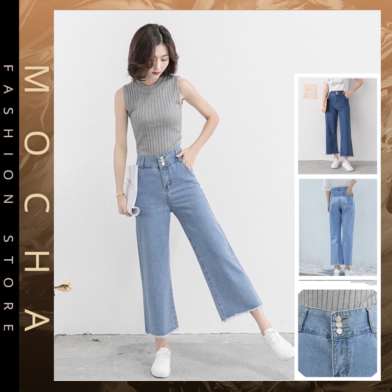 READY STOCKST176 Loose Wide Leg Jeans Women High Waist Casual High Street Ladies Denim Pants