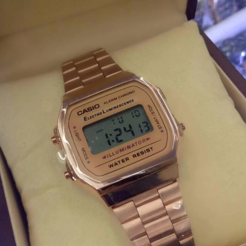 casio alarm chrono rose gold