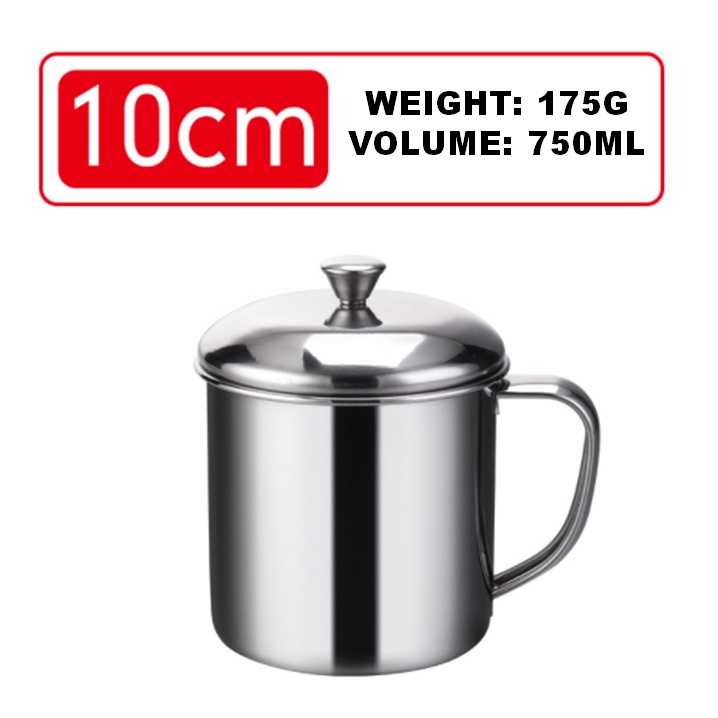 🌹[Local Seller] EXTRA GIFT DELETE OK NEWVIPPIE Stainless Steel Drinking Cup with Cover Household Drinking Teacup Jar Cu