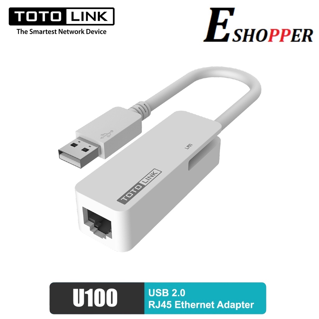 TOTOLINK U100 USB2.0 TO RJ45 ETHERNET ADAPTER