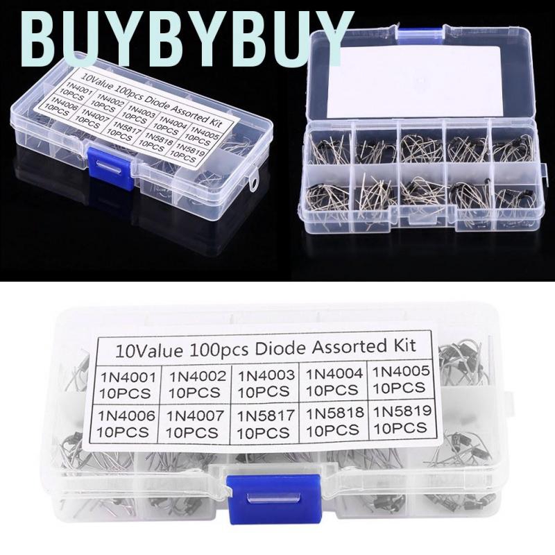 1N4001~1N4007 1N5817~1N5819 Electronic Diodes,200pcs 10Values Rectifier Diode Assortment Electronic Kit,Low Power Loss High Efficiency with Transparent Box
