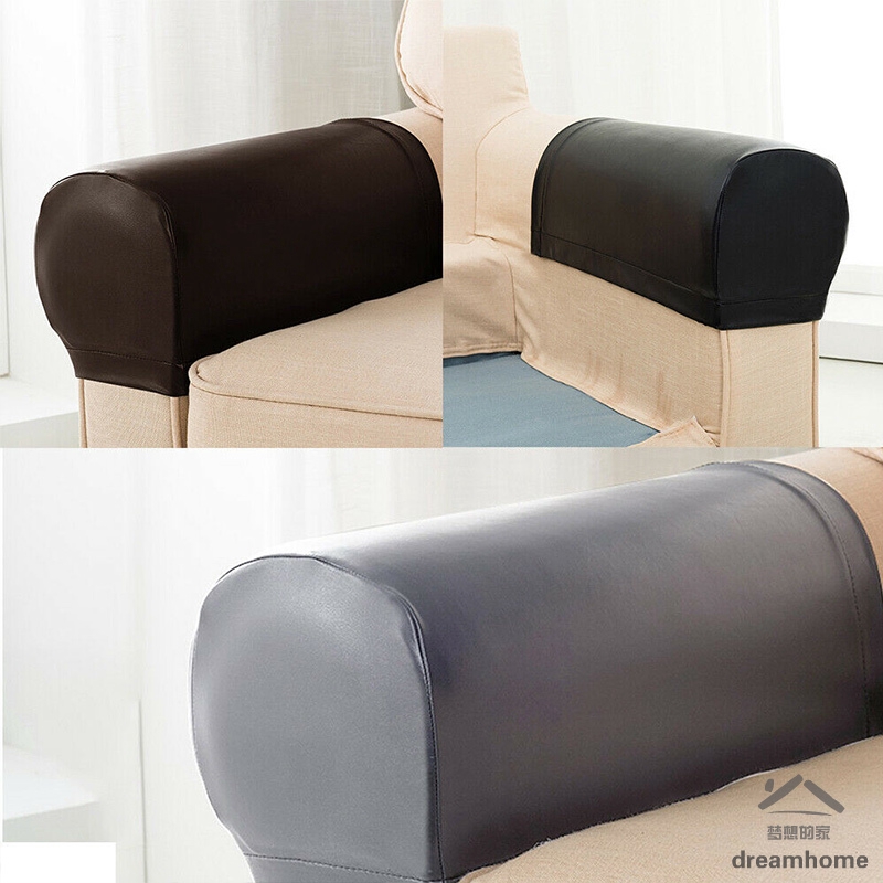 2 Pcs Pu Leather Sofa Armrest Covers, Arm Covers For Leather Chairs