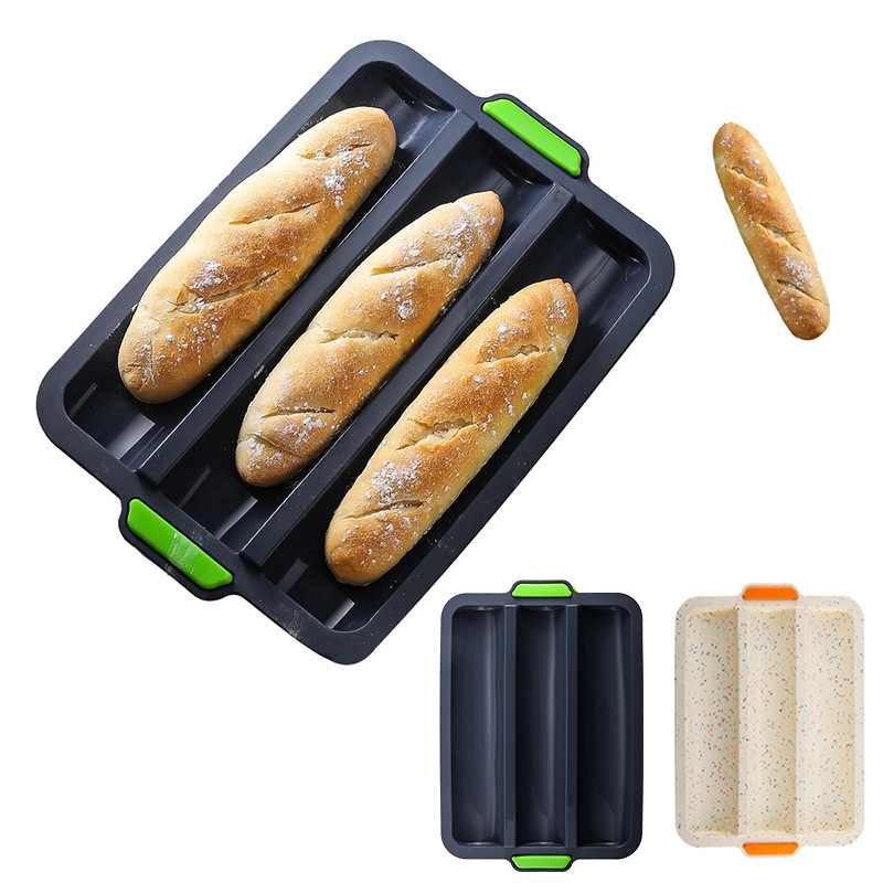 Silicone Three-Slot French Baguette Cake Bread Mould French-Bread DIY ...