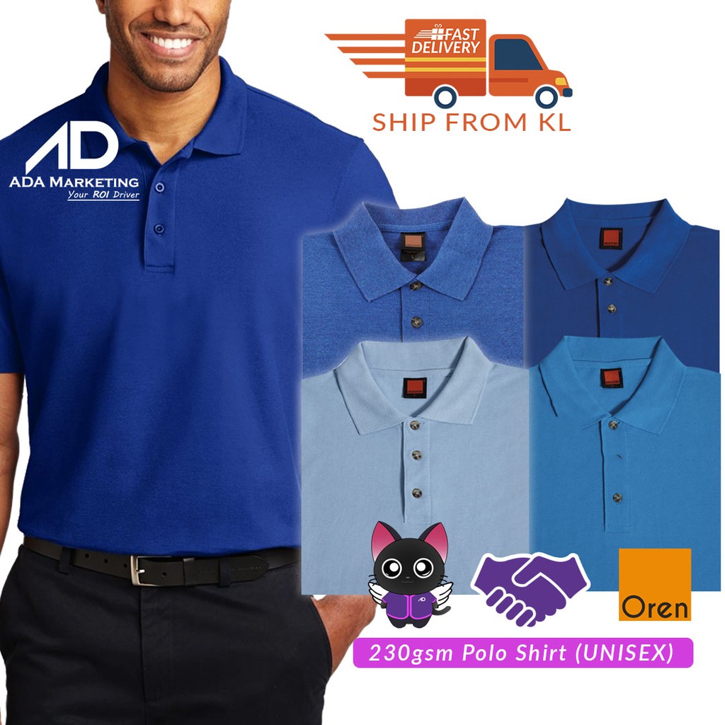 OREN SPORT Polo Shirts Royal/Sea Blue/Light Blue/Blue Melange HC01 ...