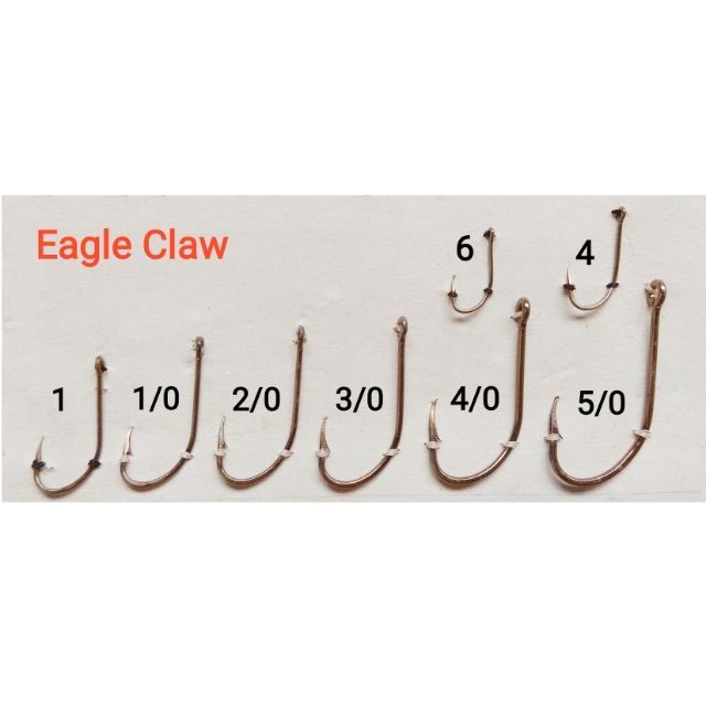 Eagle Claw 084 (Loose Pkt) Plain Shank Bronze Hooks with Ringed Eye ...