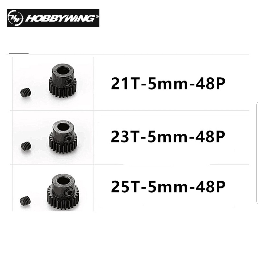 RC Pinion,1pcs Hobbywing 48P 21T/23T/25T 5mm Shaft Steel Pinion for Rc