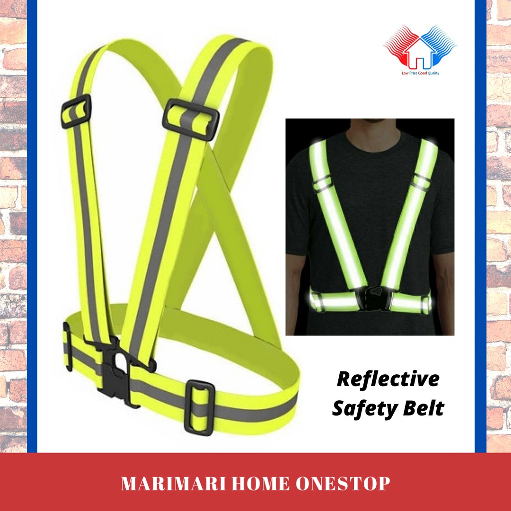 Adjustable Reflective Safety Belt Vest Fluorescent Green / Baju Tali