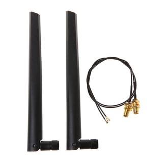 2 x 35cm U.FL/IPEX Cable Fiween 6dBi 2,4GHz 5 GHz Dual-Band-WLAN-Antenne RP-SMA 