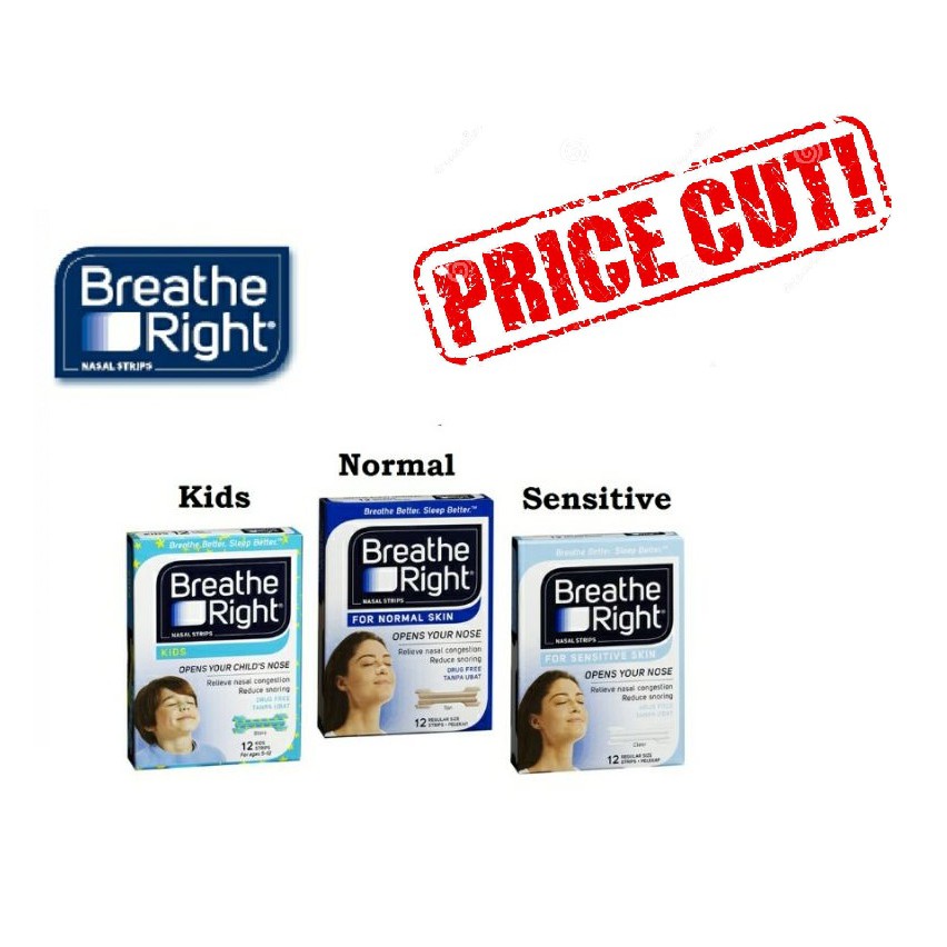 Breathe Right 12s Strips Kids , Sensitive , Normal EXP 2022 Shopee