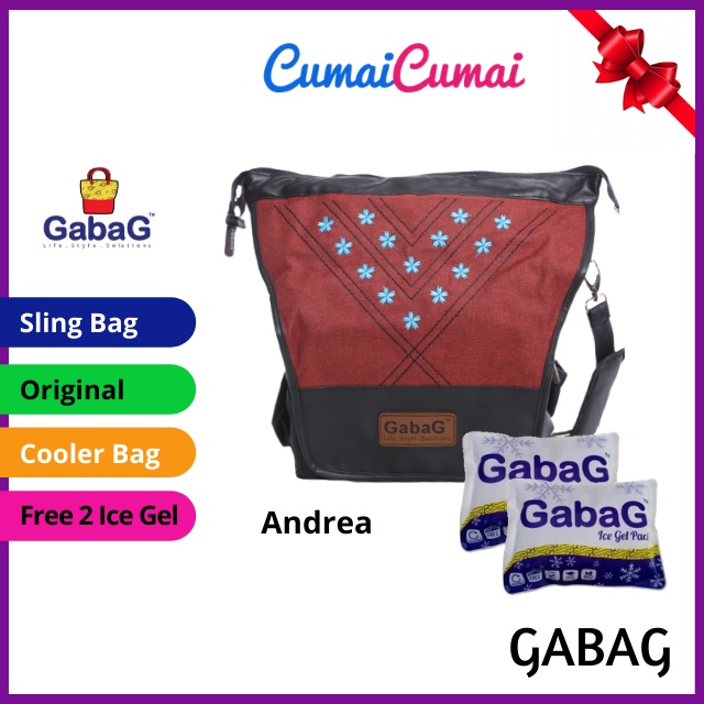 Gabag Andrea Original Double Sling Tote Cooler Thermal Bag Beg Simpan