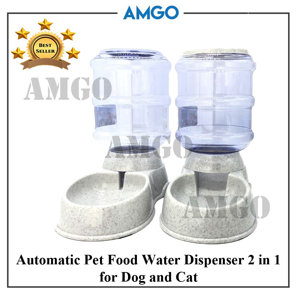 Amgo 3 5l Automatic Pet Cat Dog Feeder Drinker Dispenser Combo