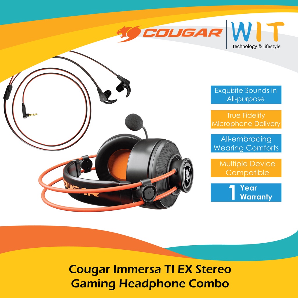 Cougar Immersa TI EX Stereo Gaming Headphone Combo