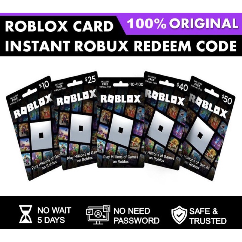 Roblox Gift Card Top Up (ROBUX) 800/2000/4500 No Password Needed $5 ...