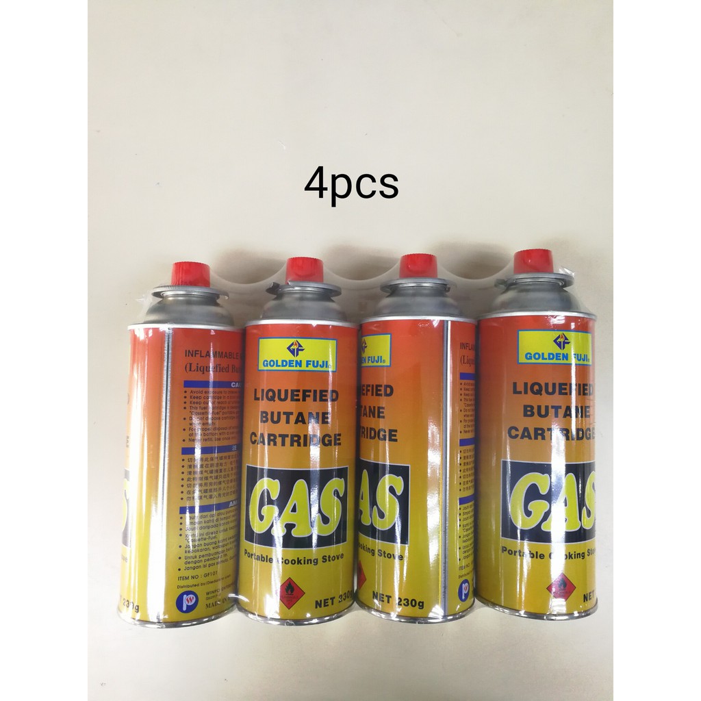GOLDEN FUJI Liquefied Butane Gas Cartridge 230G (4pcs) MADE IN KOREA