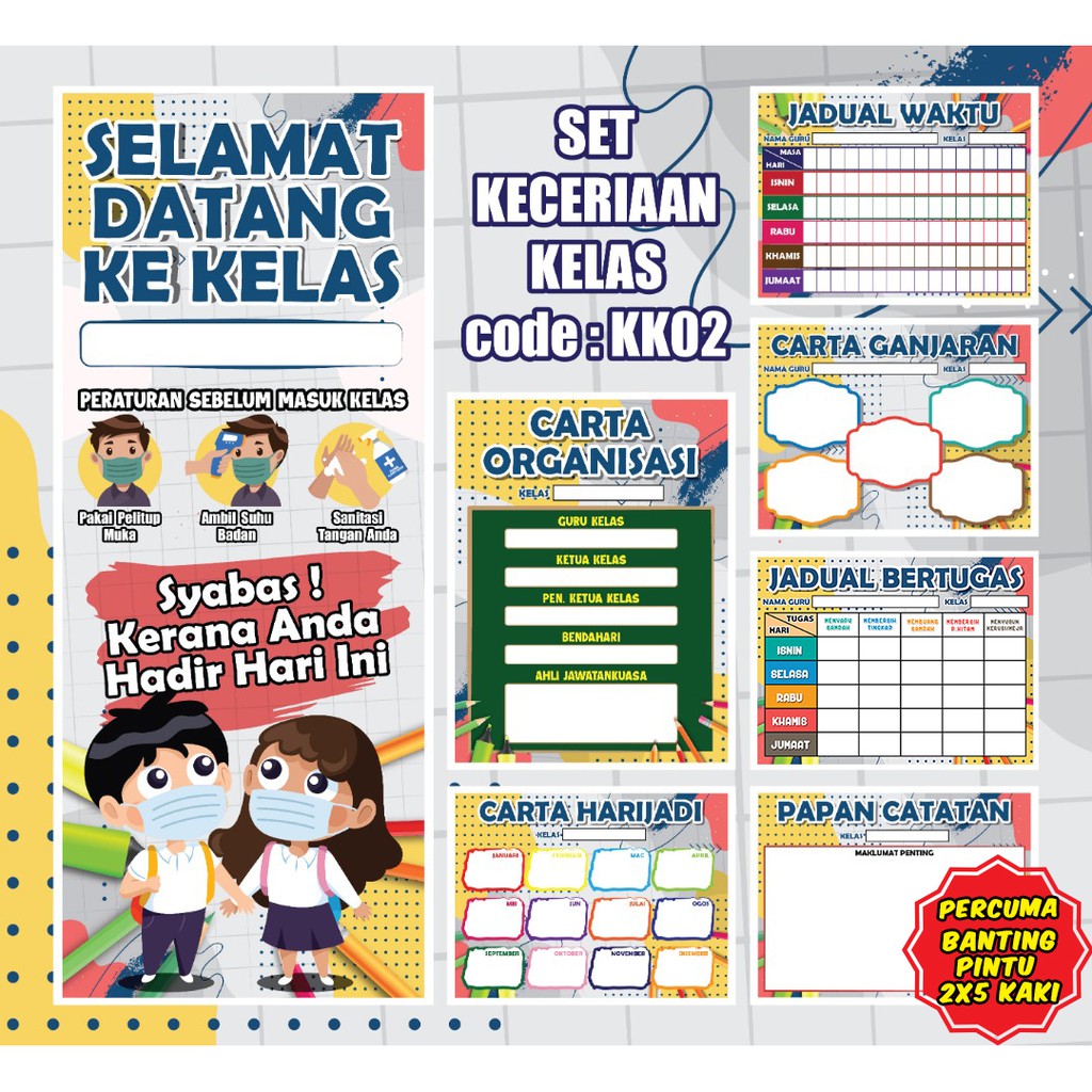 Set Keceriaan Kelas Edisi Covid 19 Ready Stock Carta Sekolah 2021 Amalkan Norma Baharu Shopee Malaysia