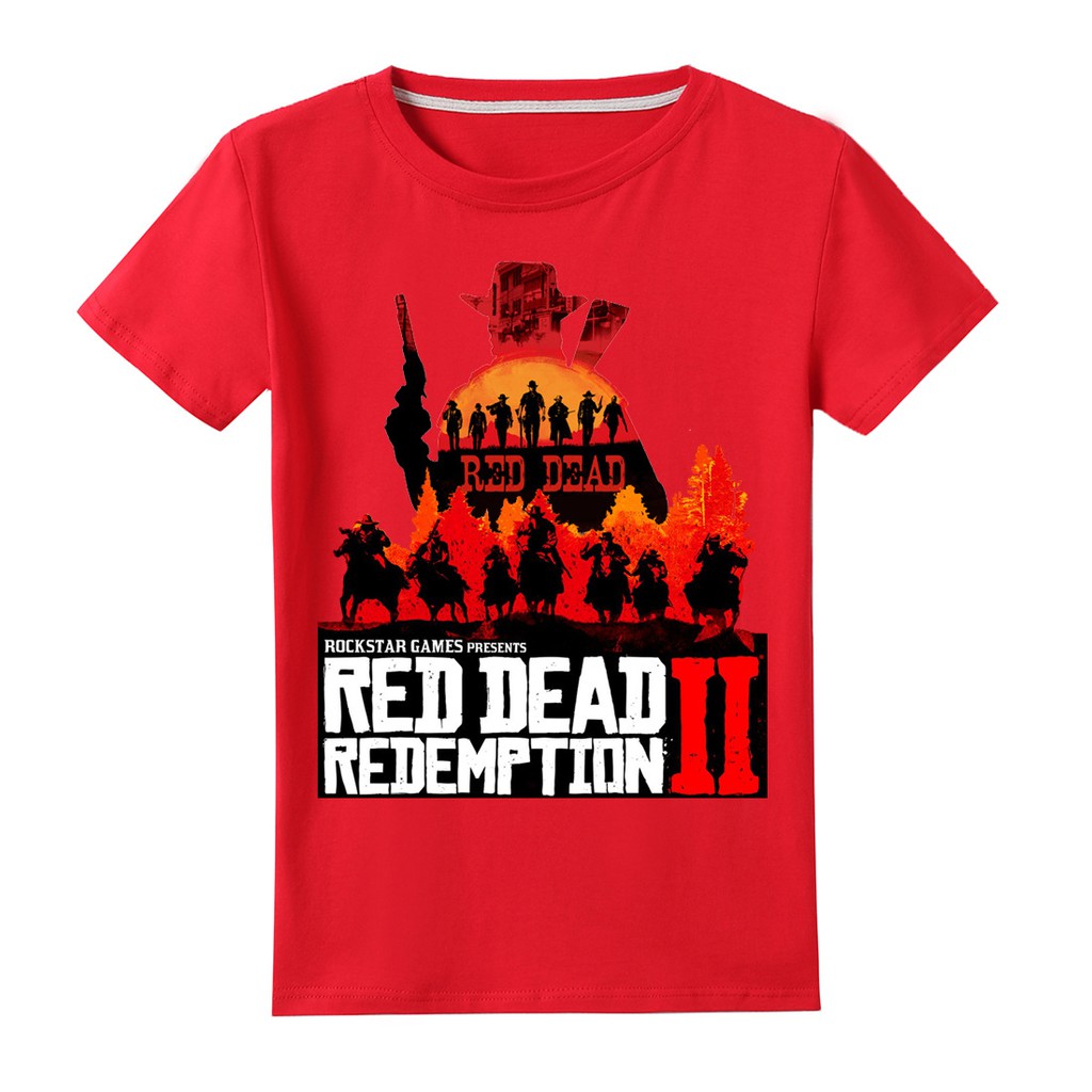 6 14 Years Old Children Red Dead Redemption Ii 3d Print Cotton T Shirt Kids Tee Shopee Malaysia - red dead redemption 2 shirt roblox