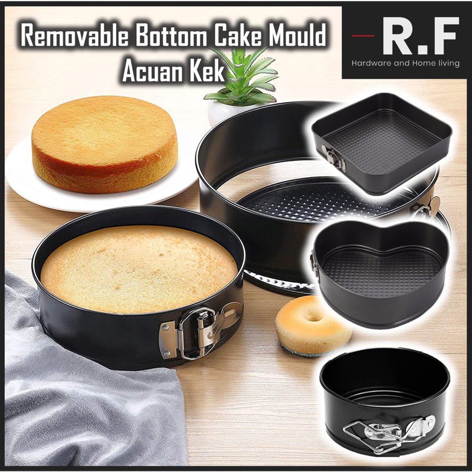 Removable Bottom Non-Stick Metal Round Cake Mould Baking Mould Cake Pan Loyang Kek Acuan Kek Baking Pan Multiple Sizes