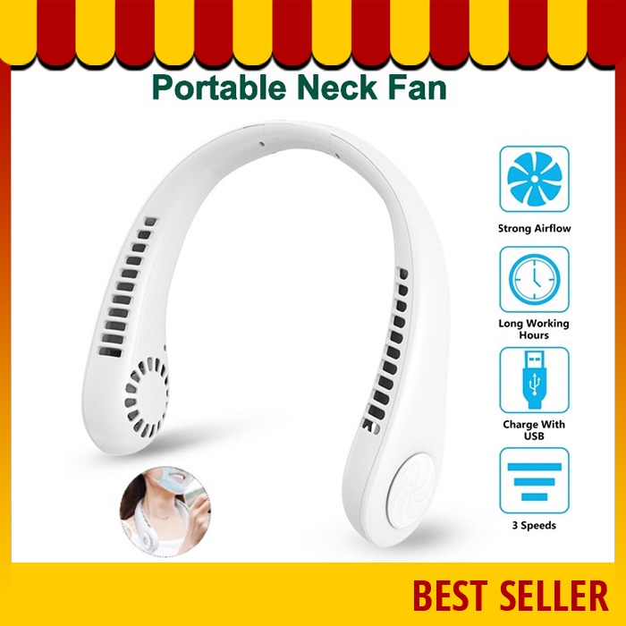 Portable Fan Rechargable Fans Bladeless Air Conditioner Mini Neckfan ...