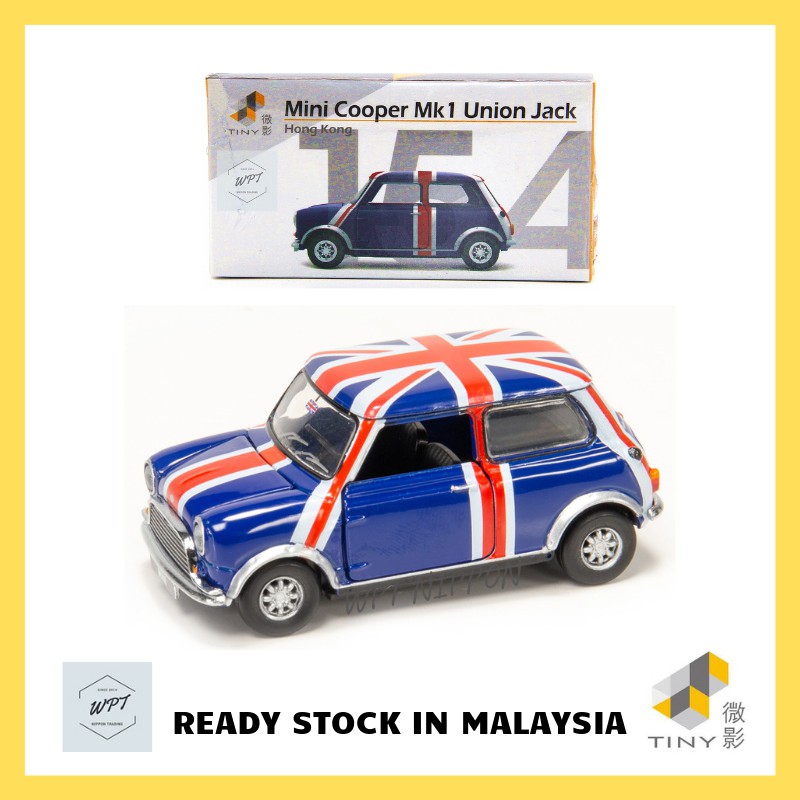 UK Spielzeug Automodell TINY Hong Kong City #154 Mini Cooper Union Jack RHD 