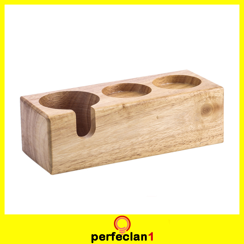 shopee: [PERFECLAN1]Manual Coffee Tamper Holder Base Portafilter Coffee Powder Maker Rack Stand (0:2:Colour:Wood color 3 holes A;:::)