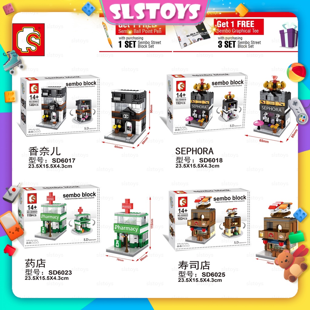 Slstoys Sembo Building Street Block Set Sd Boxes Shopee Malaysia