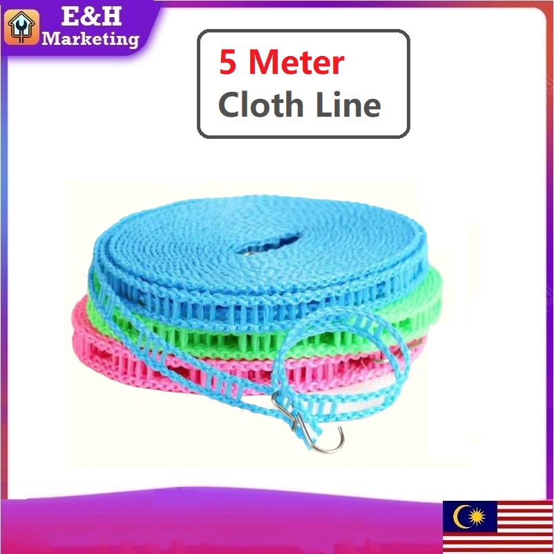 5m Clothesline Clothes Drying Rope Clothesline Retractable Clothes Line ...