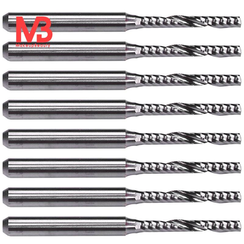 10pcs 3.175mm Shank Single Flute Spiral Milling Cutter