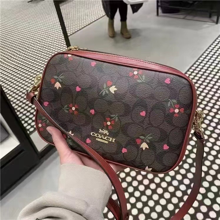 COACH c7617 Classic pattern Double zipper women shoulderbag leather ...