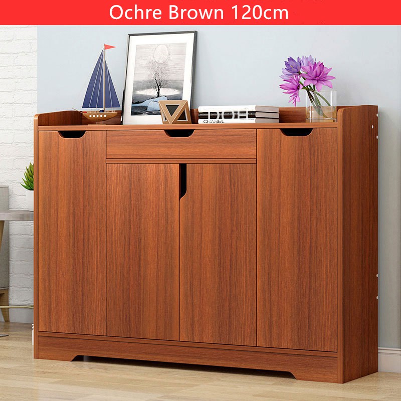 Modern Wood Shoe Cabinet Rack 120cm Diy Home Office Hotel Drawer